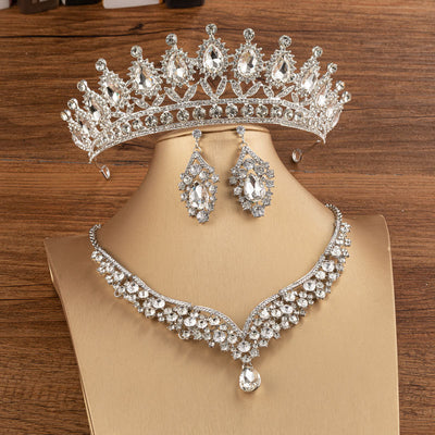 Bridal Crown Wedding Alloy Diamond Crown Fashion Elegant Headdress - Evans creations LLC