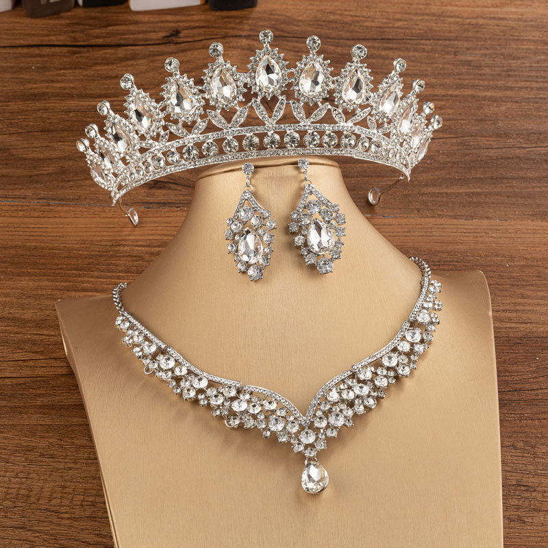 Bridal Crown Wedding Alloy Diamond Crown Fashion Elegant Headdress - Evans creations LLC