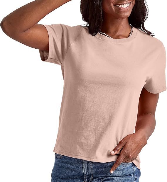 Loose Solid Color Short Sleeve Women's Summer Casual Crew Neck Top - Evans creations LLC