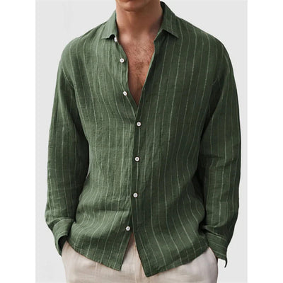 Long Sleeve Men's Shirt Striped Print - Evans creations LLC