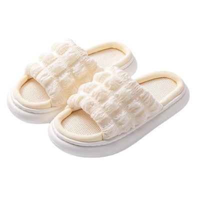 EVA Thick-soled Linen Slippers Women's Mute Soft-soled Slippers - Evans creations LLC