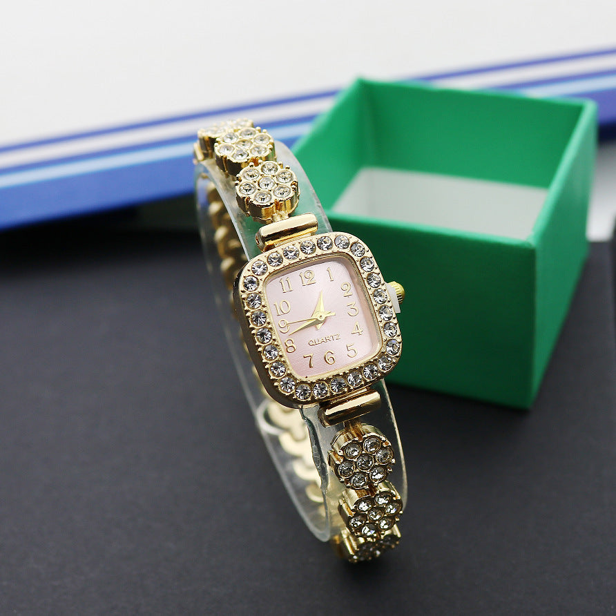 Special Interest Light Luxury Temperament And Fully-jewelled Square Fashion Watch - Evans creations LLC