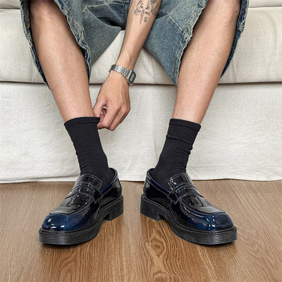 Hong Kong Style Thick-soled British Style Leather Shoes Spring And Autumn Single-layer Shoes - Evans creations LLC