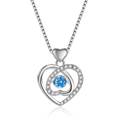 Beating Heart Necklace Light Extravagant Love Heart Ocean Heart Clavicle Chain Jewelry Suit - Evans creations LLC