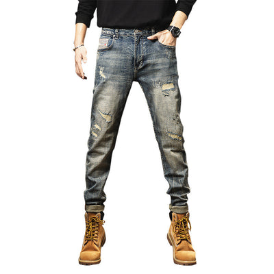 Retro Heavy Washed Jeans For Men - Evans creations LLC