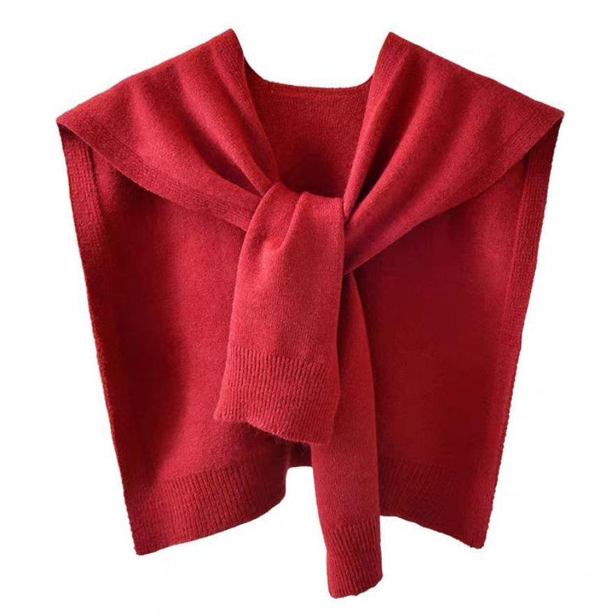 Women's Cored Yarn Knitted Shawl Spring Autumn Outerwear Waistcoat - Evans creations LLC