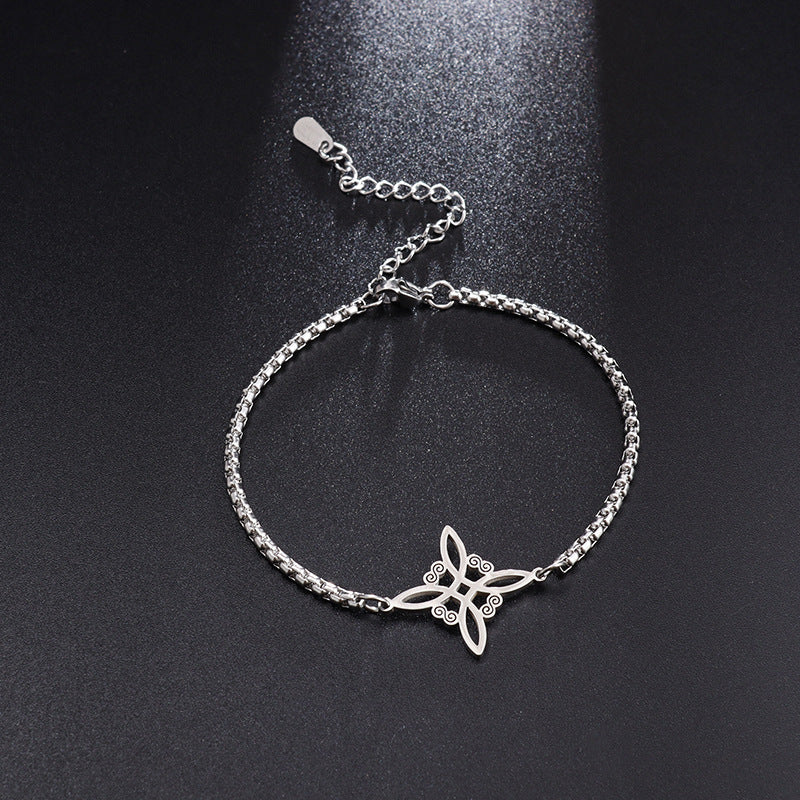 Sweet Classic Witch Knot Bracelet Ring Women's Stainless Steel - Evans creations LLC