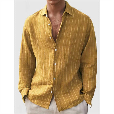 Long Sleeve Men's Shirt Striped Print - Evans creations LLC