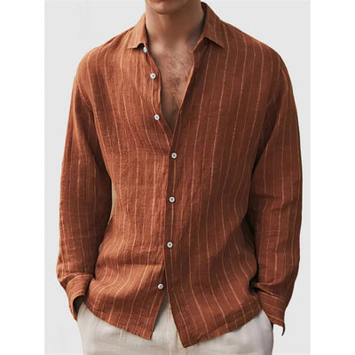 Long Sleeve Men's Shirt Striped Print - Evans creations LLC