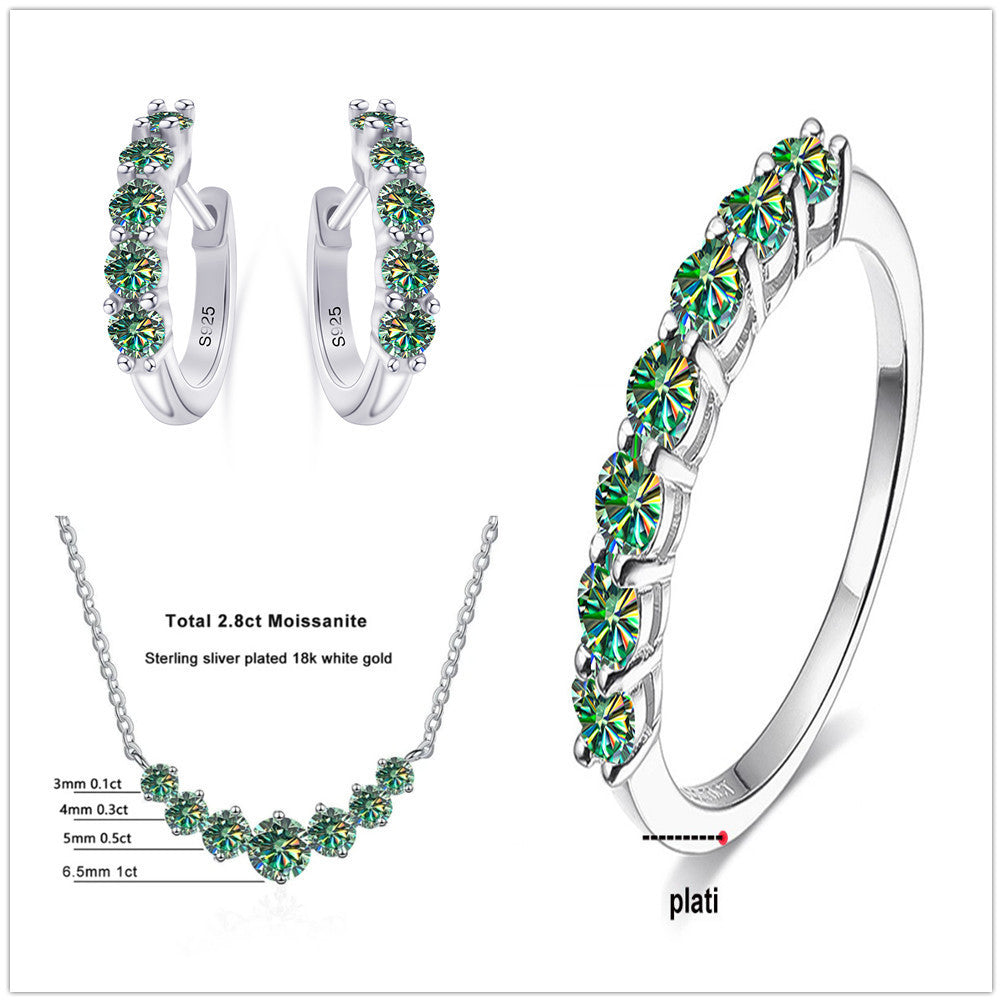 4.5 Karat Moissanite Suit Sterling Silver Jewelry Suit - Evans creations LLC