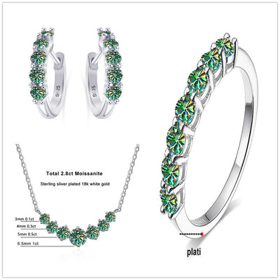 4.5 Karat Moissanite Suit Sterling Silver Jewelry Suit - Evans creations LLC