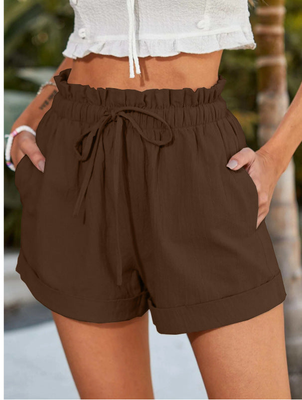 European American Summer New Solid Color Loose Casual Fashion Shorts For Women - Evans creations LLC