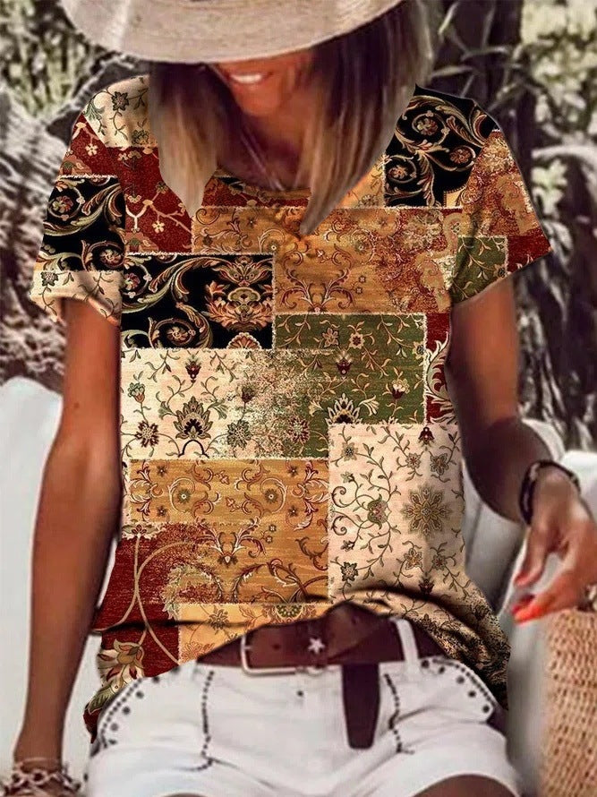 Retro Printed Design Minimalist Top - Evans creations LLC