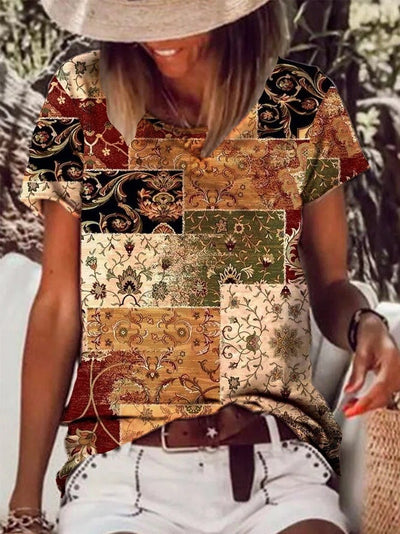 Retro Printed Design Minimalist Top - Evans creations LLC