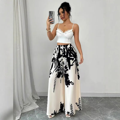 Fashion Printing Lace-up Waist-controlled Slimming Women's Casual Pants - Evans creations LLC