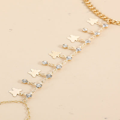 Summer Beach Style Simple Rhinestone Butterfly Pendant Toe Ring Finger Anklet - Evans creations LLC