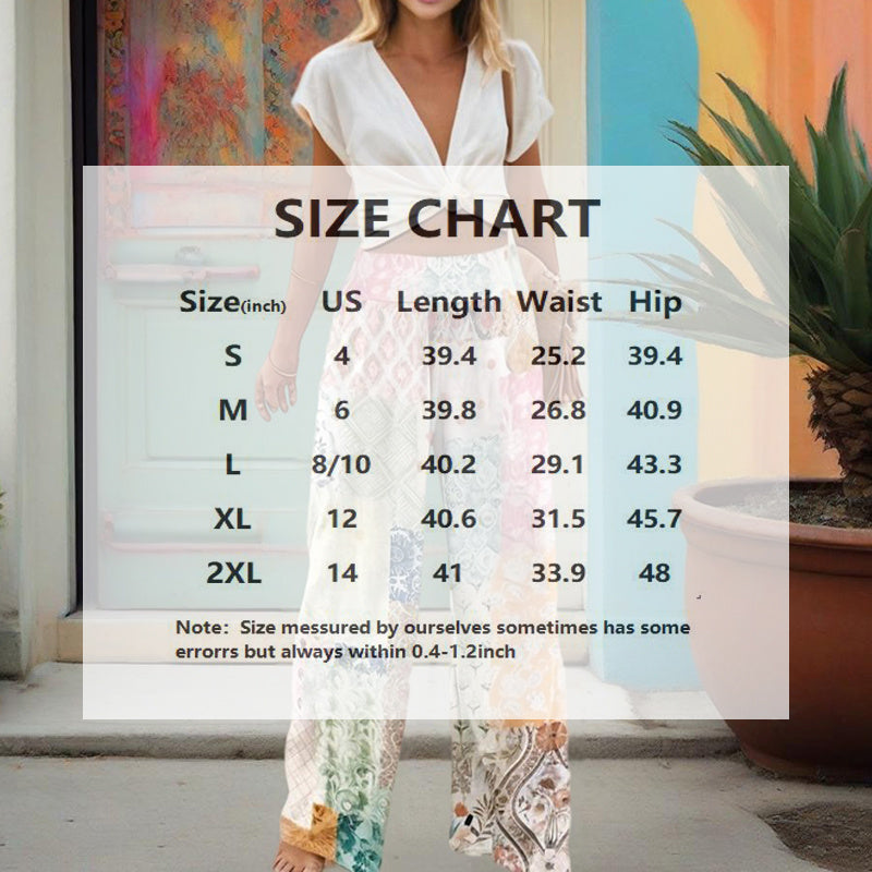 Women's Geometric Print High-Waisted Wide-Leg Pants - Spring&Fall Fashion Vacation Outfit - Evans creations LLC