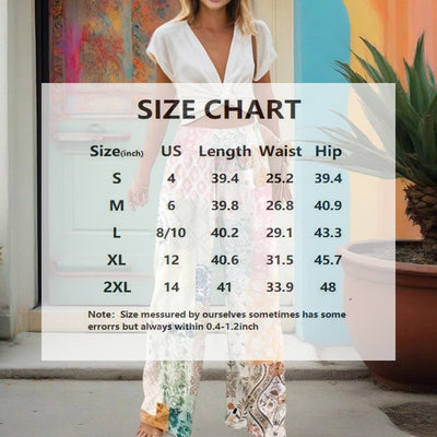 Women's Geometric Print High-Waisted Wide-Leg Pants - Spring&Fall Fashion Vacation Outfit - Evans creations LLC
