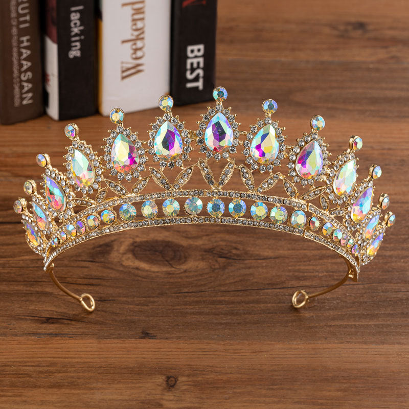Bridal Crown Wedding Alloy Diamond Crown Fashion Elegant Headdress - Evans creations LLC