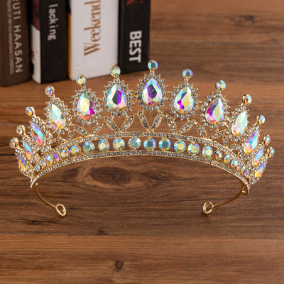Bridal Crown Wedding Alloy Diamond Crown Fashion Elegant Headdress - Evans creations LLC