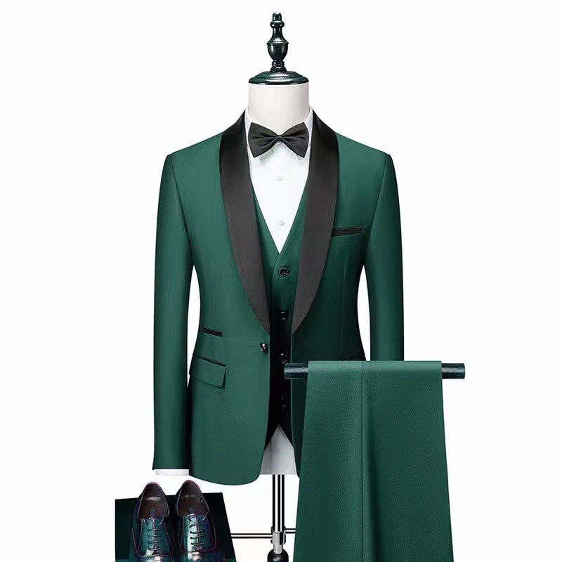 Men 3 Pieces Suit Set Men Wedding Suits Groom Tuxedos - Evans creations LLC