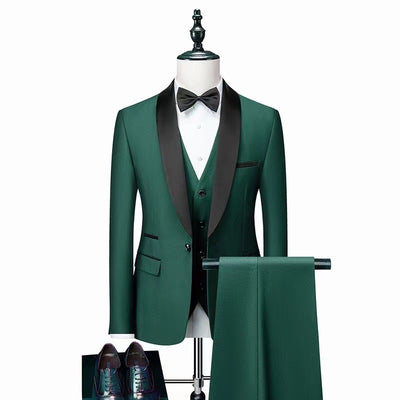 Men 3 Pieces Suit Set Men Wedding Suits Groom Tuxedos - Evans creations LLC