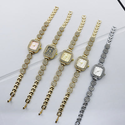 Special Interest Light Luxury Temperament And Fully-jewelled Square Fashion Watch - Evans creations LLC