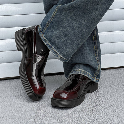 Hong Kong Style Thick-soled British Style Leather Shoes Spring And Autumn Single-layer Shoes - Evans creations LLC