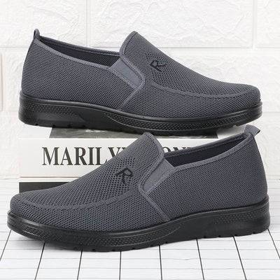 Polyurethane Men's Flying Woven Shoes Slip-on Soft Bottom - Evans creations LLC