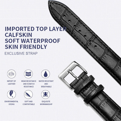 Comfortable Cowhide Genuine Leather Watch Strap - Evans creations LLC
