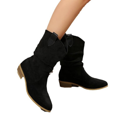 Pointed Suede Boots For Women - Evans creations LLC
