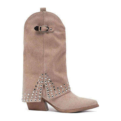 Spring And Autumn Pointed Knight Boots Women - Evans creations LLC