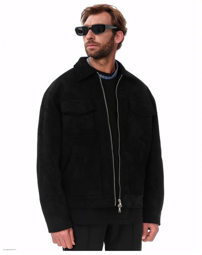 Fashion Men's Fur Zipper Big Pocket Jacket Coat - Evans creations LLC