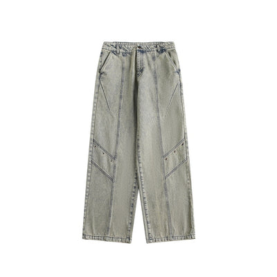 Trendy Retro Washed Jeans Men And Women Trendy Baggy Straight Trousers - Evans creations LLC