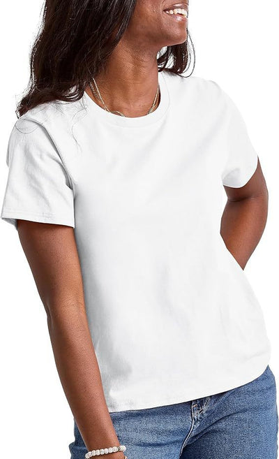Loose Solid Color Short Sleeve Women's Summer Casual Crew Neck Top - Evans creations LLC