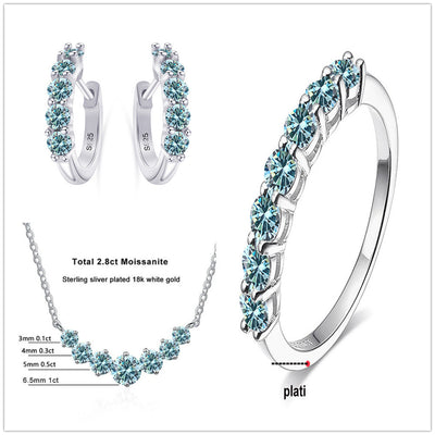 4.5 Karat Moissanite Suit Sterling Silver Jewelry Suit - Evans creations LLC