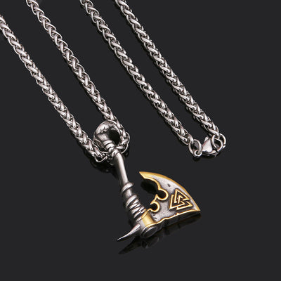 Jewelry Necklace Stainless Steel Axe Pendant Titanium Steel Orchid Chain Men - Evans creations LLC