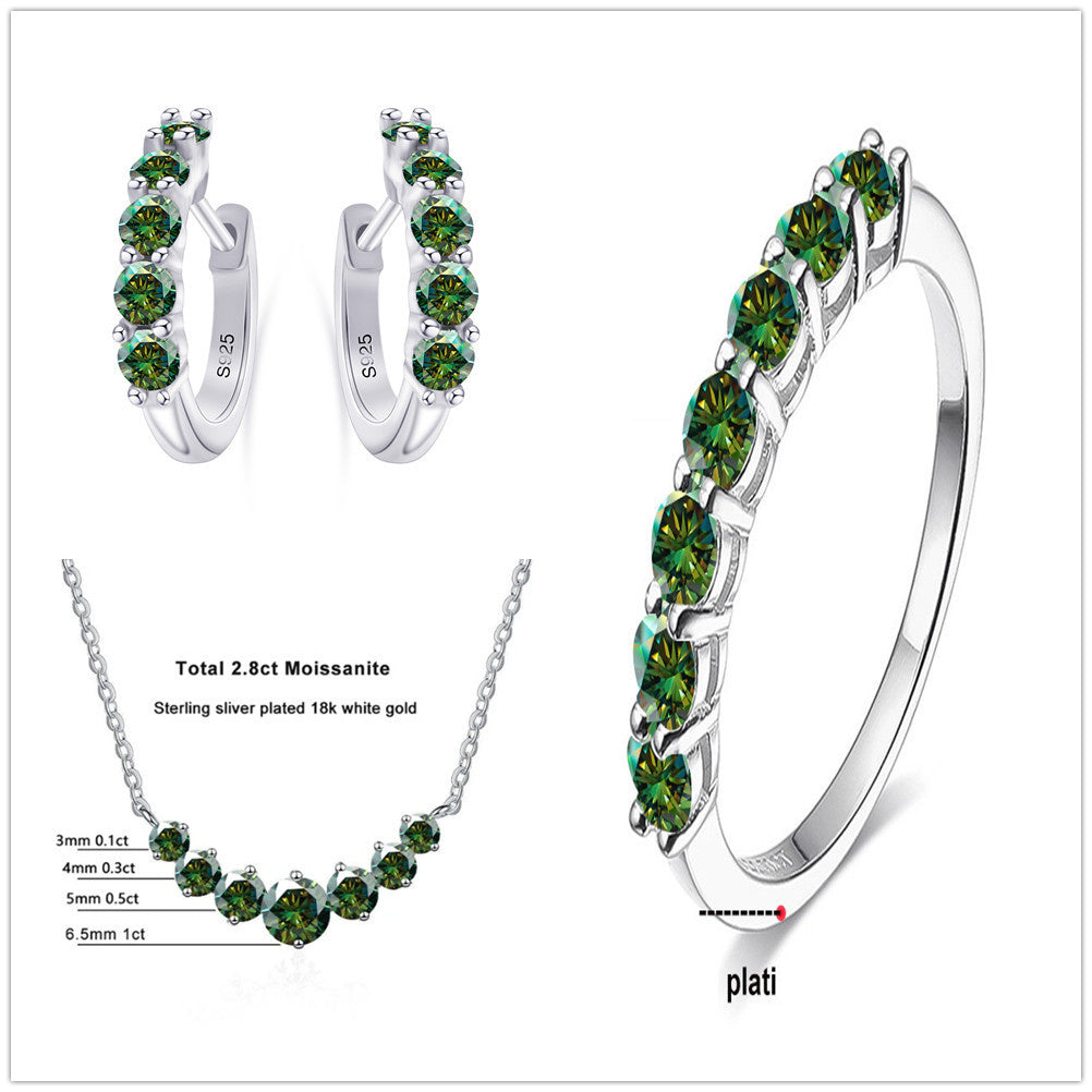 4.5 Karat Moissanite Suit Sterling Silver Jewelry Suit - Evans creations LLC