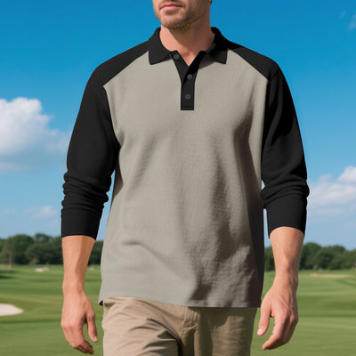 Golf Lapel Long-sleeved T-shirt Bottoming Shirt - Evans creations LLC