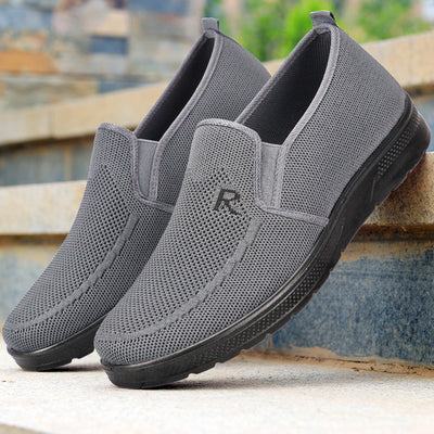 Polyurethane Men's Flying Woven Shoes Slip-on Soft Bottom - Evans creations LLC