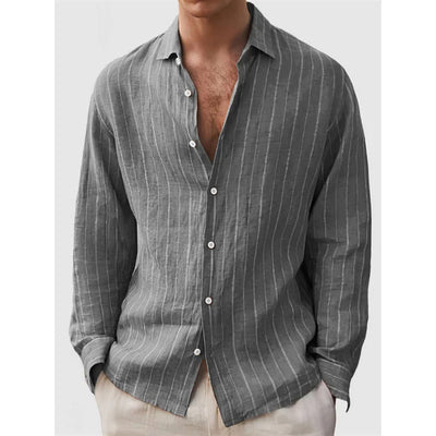 Long Sleeve Men's Shirt Striped Print - Evans creations LLC