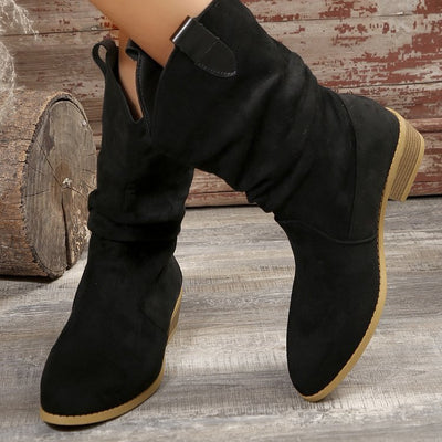 Pointed Suede Boots For Women - Evans creations LLC