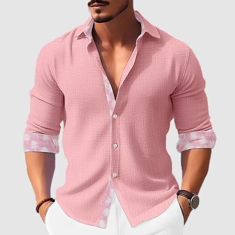 Printed Men's Clothing Fashion Long Sleeve Shirt - Evans creations LLC