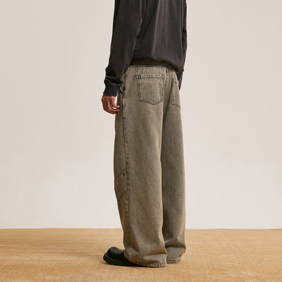 Trendy Retro Washed Jeans Men And Women Trendy Baggy Straight Trousers - Evans creations LLC