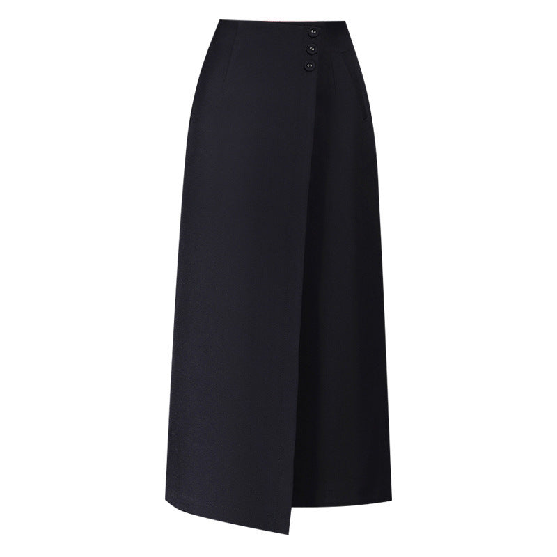 Draping Irregular Straight Women's Split Sheath Skirt - Evans creations LLC