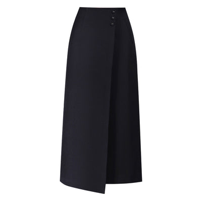 Draping Irregular Straight Women's Split Sheath Skirt - Evans creations LLC