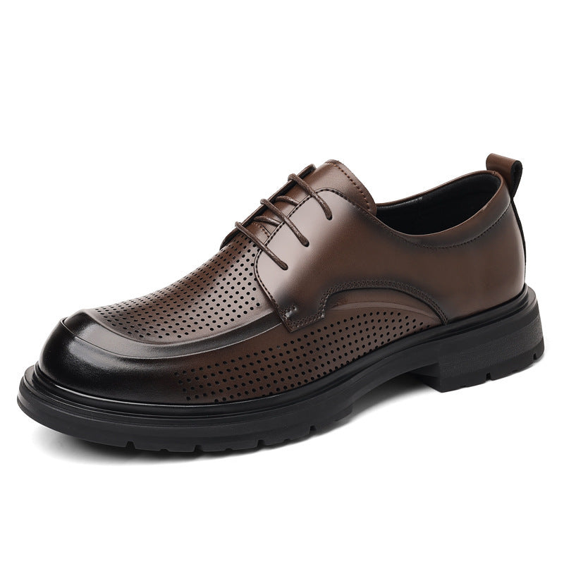 Hollow Leather Shoes Men's Plus Size Low-top Business - Evans creations LLC