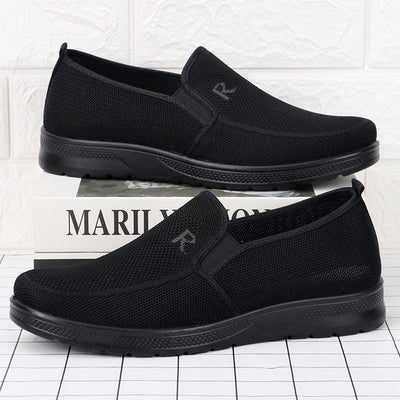 Polyurethane Men's Flying Woven Shoes Slip-on Soft Bottom - Evans creations LLC