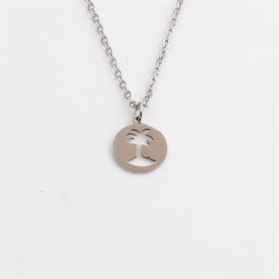 Titanium Steel Hollow Coconut Tree Pendant Neck Accessories Men - Evans creations LLC