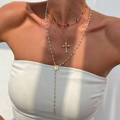Hip Hop Diamond Cross Pendant Necklace - Evans creations LLC